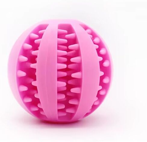 Consumable Corner - Interactive Dog Toy - Treat Dispensing Toy - for Enrichment & Independent Play - Cleans Teeth & Massages Gums Durable Material - Pink - 1 Ball in Kuwait