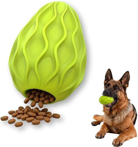 Interactive Dog Treat Dispenser, Natural Rubber Chew Toys for Aggressive Chewers, Puzzle Treat Toy Dispenser for Large&Medium Dogs, Teeth Cleaning, Mental Stimulation Training, Boredom Relief, Purple in Kuwait
