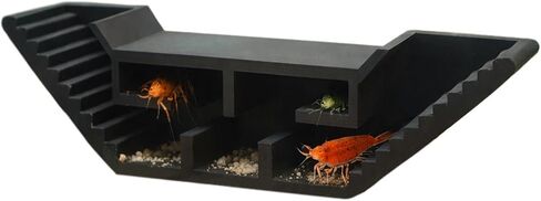 Aquarium Underground Tunnel, Fish & Shrimp Hideout, Fish Tank Decor Decoration Hideout Aquarium Shrimps Breeding Cave Perfect for Small Shrimp, Cherry Shrimp, Dwarf Shrimp (Color:Black) in Kuwait