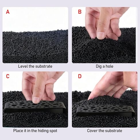 2-Pack Black Shrimp Hides, Aquarium Cave Hides with Multi-Sized Holes, Secure & Stable Breeding & Viewing Caves for Cherry Shrimp, Dwarf Shrimp and Small Fish in Kuwait