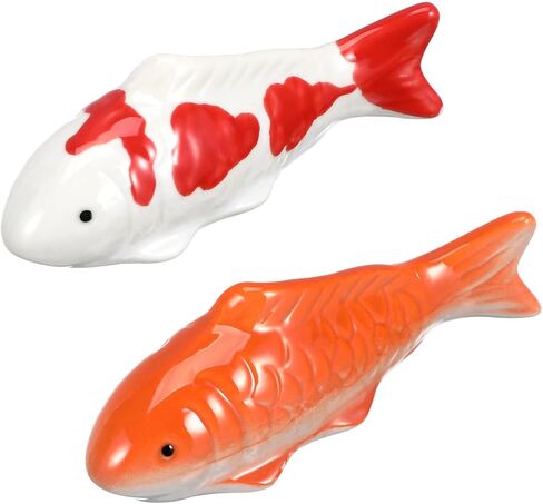UPKOCH 2pcs Floating Ceramic Fake Fish Aquarium Decor Lifelike Koi Goldfish Ornaments for Outdoor Garden Pond Bowl Bathtub Water Tank in Kuwait