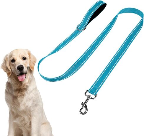 5FT Black Strong Dog Leash with Padded Handles,Nylon Heavy Duty Leashes,Double-Sided Reflective Walking Lead for Small Medium and Large Dogs in Kuwait