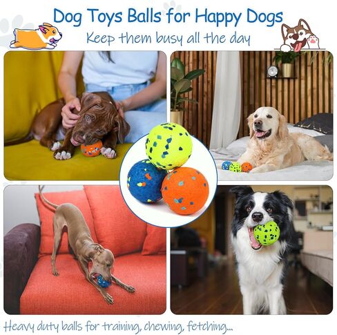 Large Indestructible Dog Balls for Aggressive Chewers, E-TPU Durable Fetch Balls for Large Medium Dogs, Outdoor Indoor, Pool Play, Puppy Birthday Gifts, (3 Inch, Pack of 3) in Saudi Arabia