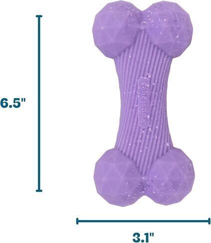 Flex-Force Bone Dog Toy for Fetch & Chew, Unpredictable Bounce, Floats in Water, Vanilla-Roast Scent for Sensory Play, Tough Chewers, Medium & Large Breeds (25-100+ lbs), 6.5" in Kuwait