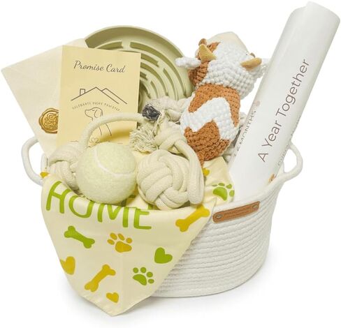 Puppy Welcome Home Gift Box – New Puppy Gift Basket with Toys, Slow Feeder & Milestone Card, Perfect Puppy Starter Kit for New Dog Owners in Kuwait