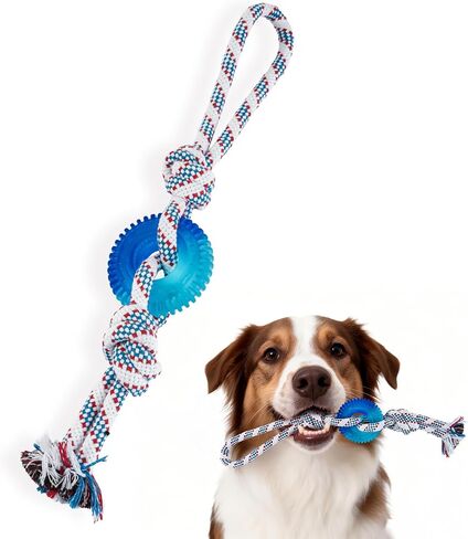 Dog Chew Toys for Aggressive Chewers, Multiple Textures & Rope, ndestructible Tough Durable Interactive Dog Toys, Puppy Chew Toys for Teething， Blue Bone in Kuwait