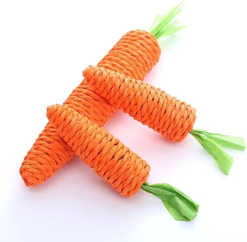 Cat Toy Carrot Sound Pet Products Bite Resistant Paper Rope Scratcher Clean Teeth Interactive Play Cat Carrot Chew Toy for Cat in Kuwait