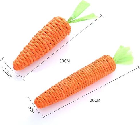 Cat Toy Carrot Sound Pet Products Bite Resistant Paper Rope Scratcher Clean Teeth Interactive Play Cat Carrot Chew Toy for Cat in Kuwait