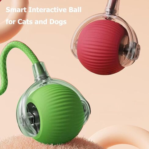 Interactive Electric Ball for Cats and Dogs – USB Rechargeable Automatic Chase Toy with Speedy Tail, Self-Playing Moving Pet Toy to Keep Them Busy. Ideal for Bored Indoor Cats & Anti-Boredom (Blue) in Saudi Arabia