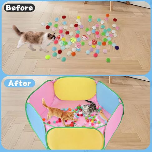 Foxtell Cat Ball Pit Include 226 PCS Interactive Cat Toys for Indoor Bored Self Play Enrichment Toy for Indoor Cats Interactive Fun and Exercise in Kuwait