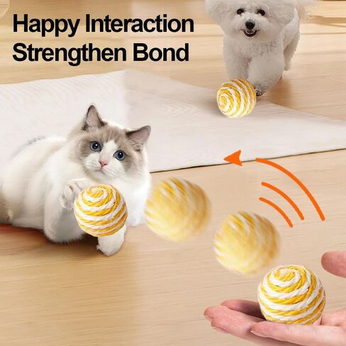 Cat Toys Balls, Durable Lightweight Design for Scratching Batting and Chewing, Supports Claw Health and Dental Hygiene for Indoor Cats, Color is Random in Kuwait