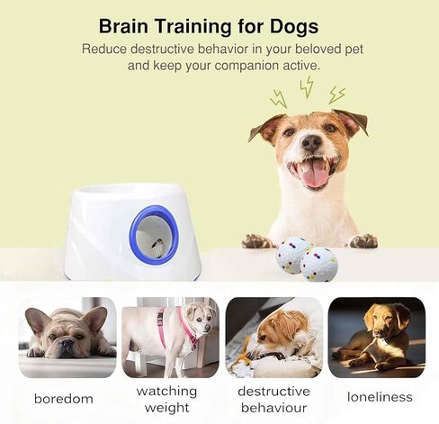 Automatic Dog Ball Launcher, Dog Ball Throw Launcher, 3 Adjustable Distance 20-45FT, with 6 2.3-inch ETPU Balls, for Small/Medium Dogs, Outdoor Interactive Toys in Kuwait
