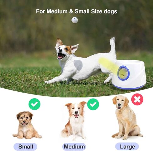Automatic Dog Ball Launcher, Dog Ball Throw Launcher, 3 Adjustable Distance 20-45FT, with 6 2.3-inch ETPU Balls, for Small/Medium Dogs, Outdoor Interactive Toys in Kuwait