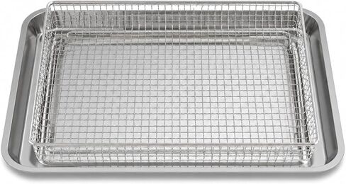 استبدال صينية سلة مقلاة الهواء لفرن محمصة الخبز الحراري Cuisinart TOA-60 TOA-65 TOA-70، صينية خبز من الفولاذ المقاوم للصدأ مقاس 12.4 بوصة × 11 بوصة وأجزاء ملحقات سلة رف الأسلاك الشبكية in Kuwait