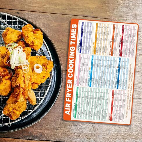 Air Fryer Magnetic Cheat Sheet, 12x8in Airfryer Accessories Cookbook Cooking Guide Strong Magnet Quick Reference Cook Times Chart for Frying Kitchen Appliances Oven Pot in Kuwait