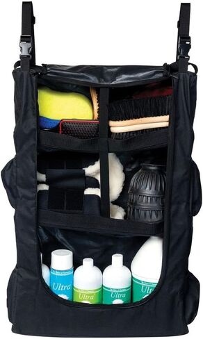 Dura-Tech Stall Front Organizer Bag | Color Black | Great for Shows or at Home | Total of 3 Shelves | Ideal for Horse Boots, Grooming Supplies | Secure and Stable | Dust-Free Zip Flap in Kuwait