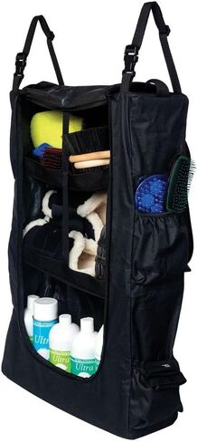 Dura-Tech Stall Front Organizer Bag | Color Black | Great for Shows or at Home | Total of 3 Shelves | Ideal for Horse Boots, Grooming Supplies | Secure and Stable | Dust-Free Zip Flap in Kuwait
