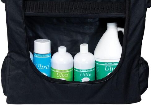 Dura-Tech Stall Front Organizer Bag | Color Black | Great for Shows or at Home | Total of 3 Shelves | Ideal for Horse Boots, Grooming Supplies | Secure and Stable | Dust-Free Zip Flap in Kuwait