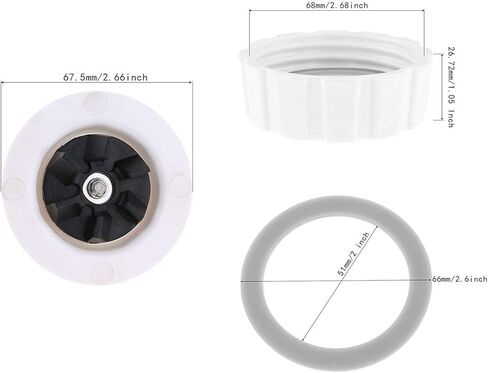 Blade Gasket Blender Base Bottom Cap and 3 Rubber O Ring Sealing Gaskets Blade Replacement for Hamilton Beach Blender Replacement Mixer Parts Screw Cap and Rubber Gasket, Blade Gasket, Screw Cap in Kuwait