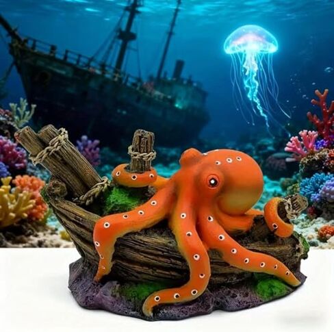 Octopus Aquarium Decoration, Resin Mini Ocean Ornament, Fish Tank Accessory for Home, Office, or Desk Aquarium Display in Kuwait