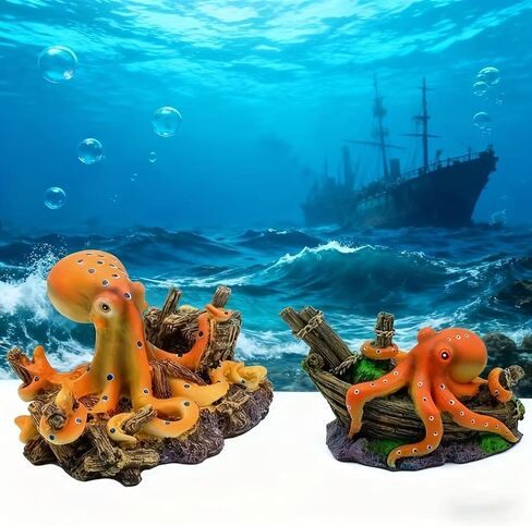 Octopus Aquarium Decoration, Resin Mini Ocean Ornament, Fish Tank Accessory for Home, Office, or Desk Aquarium Display in Kuwait