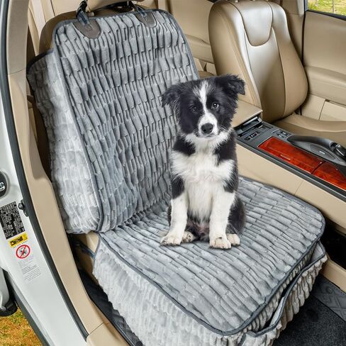 Soft Dog Back Seat Cover, Waterproof Dog Car Seat Protector with Non-Slip Bottom, Fluffy Flannel Full Protection Pet Covers on Rear Benches in Cars SUVs Small Trucks (Grey, Standard Back) in Saudi Arabia
