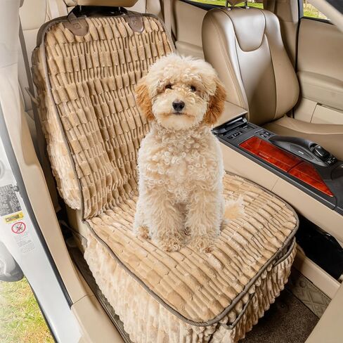 Soft Dog Back Seat Cover, Waterproof Dog Car Seat Protector with Non-Slip Bottom, Fluffy Flannel Full Protection Pet Covers on Rear Benches in Cars SUVs Small Trucks (Grey, Standard Back) in Saudi Arabia