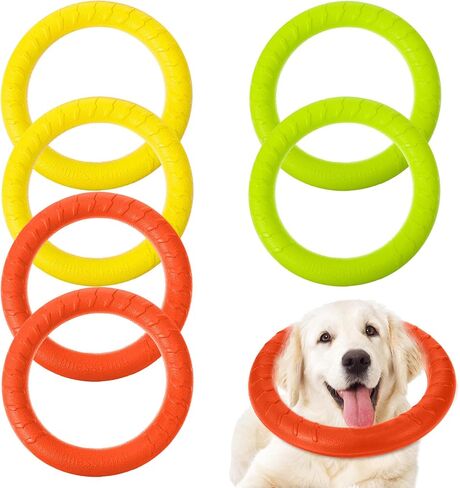 6 Pack Dog Toy Dog Training Ring for Outdoor Aggressive Durable Pet Chewers Fetch Toys Disc Floating Puppy Ring for Large Medium Puppy Training and Teeth Cleaning (7.17 Inch) in Kuwait