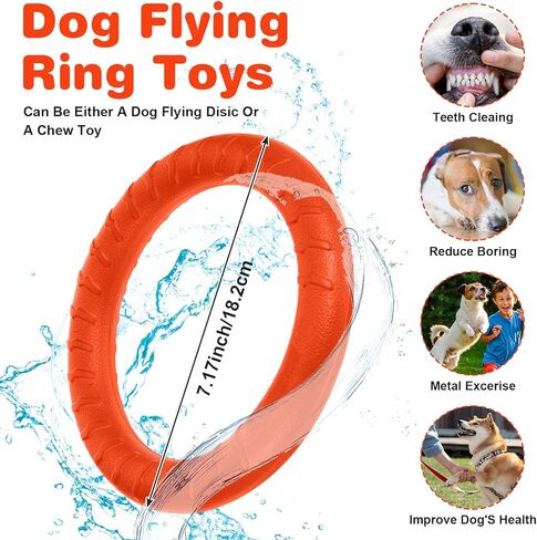 6 Pack Dog Toy Dog Training Ring for Outdoor Aggressive Durable Pet Chewers Fetch Toys Disc Floating Puppy Ring for Large Medium Puppy Training and Teeth Cleaning (7.17 Inch) in Kuwait