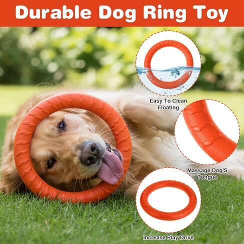 6 Pack Dog Toy Dog Training Ring for Outdoor Aggressive Durable Pet Chewers Fetch Toys Disc Floating Puppy Ring for Large Medium Puppy Training and Teeth Cleaning (7.17 Inch) in Kuwait