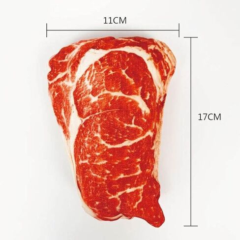 Realistic Food Steak Plush Dog Squeaky Toy, Soft Food Shape Pet Chew Toy for Small Medium Dogs and Non-Aggressive Chewers, Puppy Teeth Clean Chew Toys in Kuwait