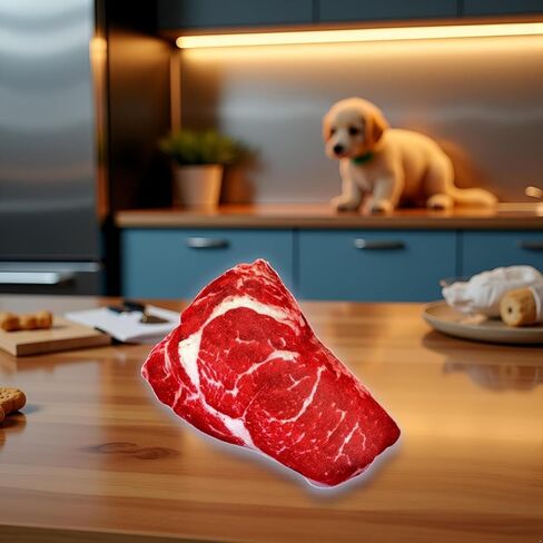 Realistic Food Steak Plush Dog Squeaky Toy, Soft Food Shape Pet Chew Toy for Small Medium Dogs and Non-Aggressive Chewers, Puppy Teeth Clean Chew Toys in Kuwait