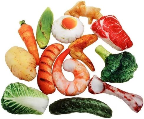 Realistic Food Steak Plush Dog Squeaky Toy, Soft Food Shape Pet Chew Toy for Small Medium Dogs and Non-Aggressive Chewers, Puppy Teeth Clean Chew Toys in Kuwait