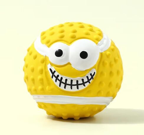 Eco-Friendly Latex Smiling Ball Dog Toy Sound Making Chew Toy for Indoor/Outdoor Training, Bite-Resistant Pet Dental Care in Kuwait