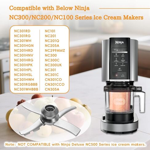 شفرة مجداف بديلة من الفولاذ المقاوم للصدأ متوافقة مع صانعات الآيس كريم من سلسلة Ninja Creami NC300، شفرة قطع بديلة لشفرة Ninja Creami لـ NC299AMZ /NC301 /CN305A /CN301CO in Kuwait