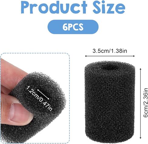 6 Pack Pre Filter Sponge, Aquarium Filter Sponge Rolls, Compatible Accessories for Fish Tank for Aquarium Shrimp Fry Fish Tank Filters in Kuwait