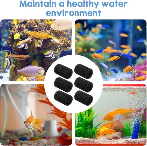 6 Pack Pre Filter Sponge, Aquarium Filter Sponge Rolls, Compatible Accessories for Fish Tank for Aquarium Shrimp Fry Fish Tank Filters in Kuwait
