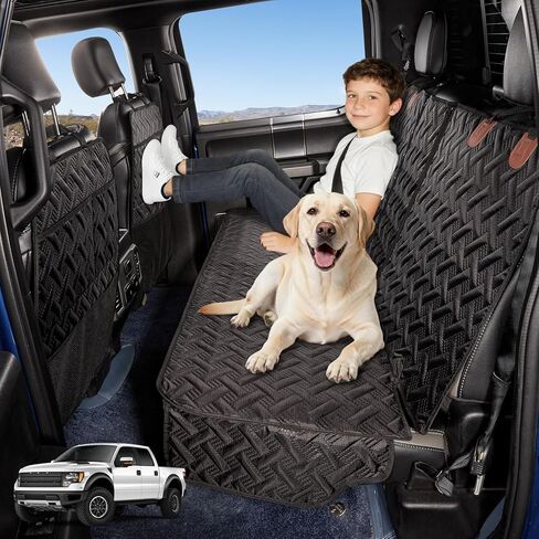 YJGF Dog Car Seat Cover for Back Seat,Back Seat Pet Cover for Dogs,Waterproof Scratchproof Rear Bench Seat Cover Protector (Black, L) in Kuwait