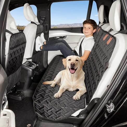YJGF Dog Car Seat Cover for Back Seat,Back Seat Pet Cover for Dogs,Waterproof Scratchproof Rear Bench Seat Cover Protector (Black, L) in Saudi Arabia