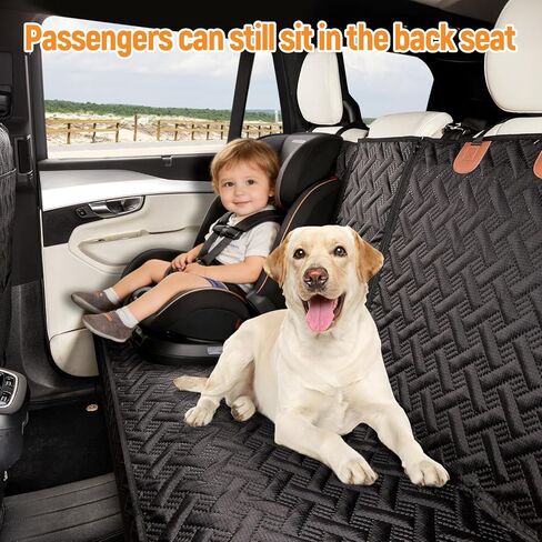 YJGF Dog Car Seat Cover for Back Seat,Back Seat Pet Cover for Dogs,Waterproof Scratchproof Rear Bench Seat Cover Protector (Black, L) in Saudi Arabia