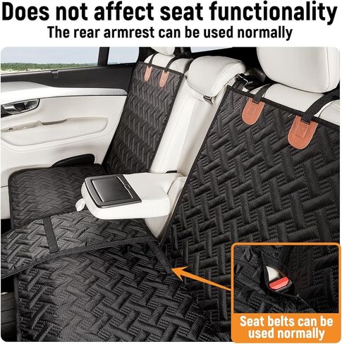 YJGF Dog Car Seat Cover for Back Seat,Back Seat Pet Cover for Dogs,Waterproof Scratchproof Rear Bench Seat Cover Protector (Black, L) in Saudi Arabia
