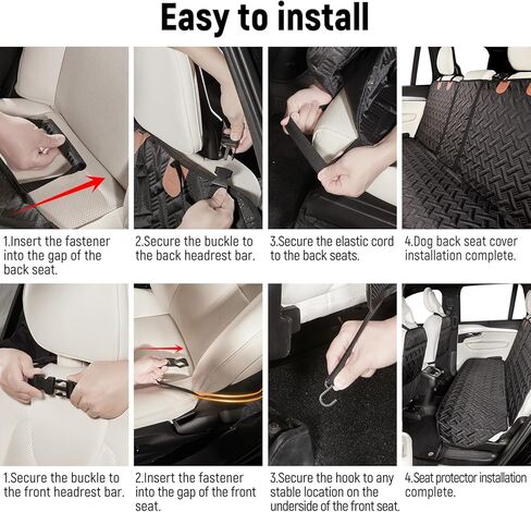YJGF Dog Car Seat Cover for Back Seat,Back Seat Pet Cover for Dogs,Waterproof Scratchproof Rear Bench Seat Cover Protector (Black, L) in Saudi Arabia