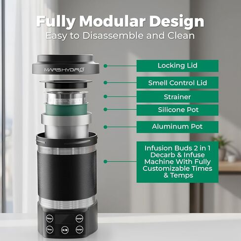 MARS HYDRO 2-in-1 Herb Decarboxylator and Infuser, Herbal Oil Butter Tincture Maker with Temp and Time Control, Decarboxylation and Infusion Machine in Kuwait