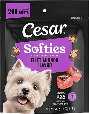 Cesar Softies Chewy Soft Dog Treats, Filet Mignon Flavor, 18 oz. Pouch, 200 Treats in Saudi Arabia