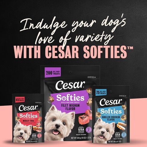 Cesar Softies Chewy Soft Dog Treats, Filet Mignon Flavor, 18 oz. Pouch, 200 Treats in Saudi Arabia