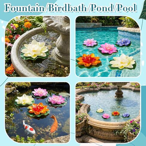 Willinglong 2 Pcs Ceramic Floating Koi Fish 5 Pcs Artificial Foam Lotus Flower with Water Lily Floating Fake Fish Goldfish Koi Decor for Pond Fountain Birdbath Fake Aquarium Decor in Kuwait