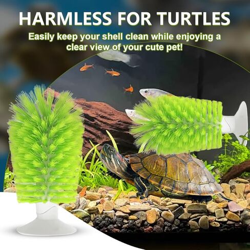3 Pcs Aquatic Turtle Tank Accessories, Turtle Feeding Ring with Suction Cup and Brush, Toys for Tortoise Aquarium Enrichment Habitat in Kuwait
