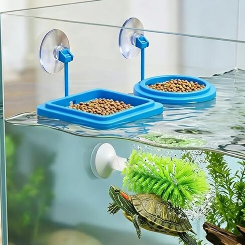 3 Pcs Aquatic Turtle Tank Accessories, Turtle Feeding Ring with Suction Cup and Brush, Toys for Tortoise Aquarium Enrichment Habitat in Kuwait