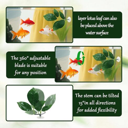 3 Pcs Betta Fish Leaf Hammock, Plastic Betta Leaves with Suction Cups, Betta Fish Leaf Pad Simulating The Natural Habitat for Sleeping Resting Hiding Playing Breeding, Fish Tank Accessories, Green in Kuwait