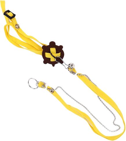 Tortoise Leash, Leather Harness Strap Adjustable Control Rope Training Harness Chest Collar Leash Walking Control Rope for Tortoise Lizard (with Bell) in Saudi Arabia